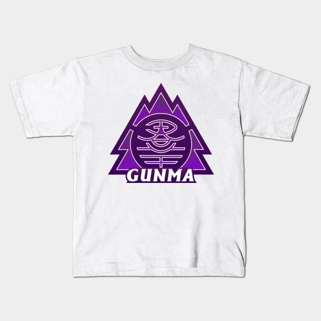 Gunma Prefecture Japanese Symbol Kids T-Shirt by PsychicCat